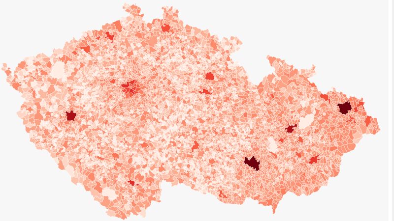 Detailní mapa ukazuje šíření koronaviru v Česku